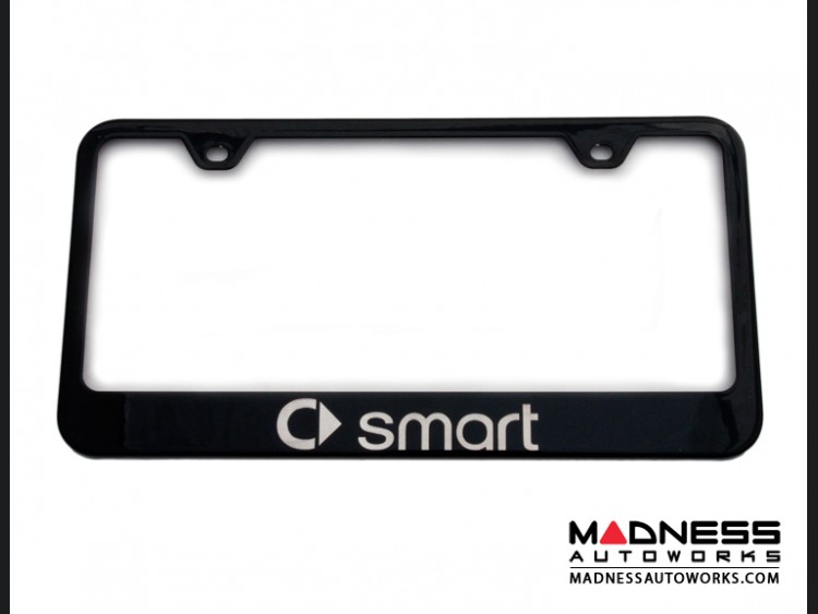 smart fortwo License Plate Frame Black Stainless Steel Finish SMART MADNESS Auto Parts and